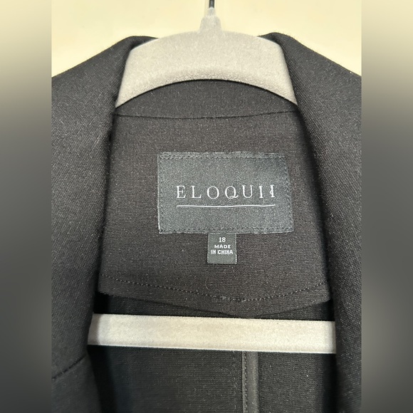 Long Ponte Blazer by Eloquii Size 18 Black - Picture 2 of 5